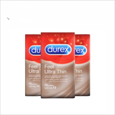 Pack of 3 Durex Feel Ultra thin Condoms of 12