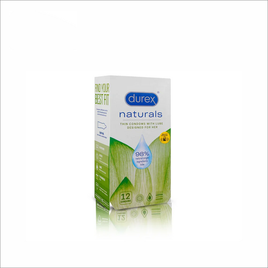 Durex Naturals Thin Condoms With Lube Designed For Her, 12-Pack